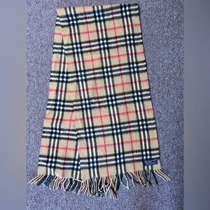 Burberry Tan and Black Cashmere Scarf
